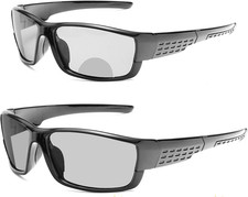 Transition Photochromic Bifocal Reading Glass Men Safety Sports 1.75X Black NEW