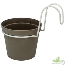 5 VASETTI VASI VASETTO TORTORA PER FIORI BALCONIERE CON AGGANCI 12CM BALCONETTA