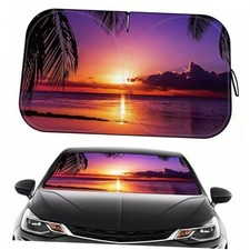 Car Windshield Sun Shade - Reflector Sunshade Offers Ultimate Sunset-Purple
