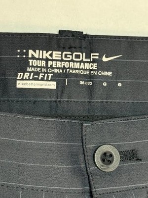 NIKE GOLF Tour Performance Dri-Fit Black Pinstripe Pants Men's