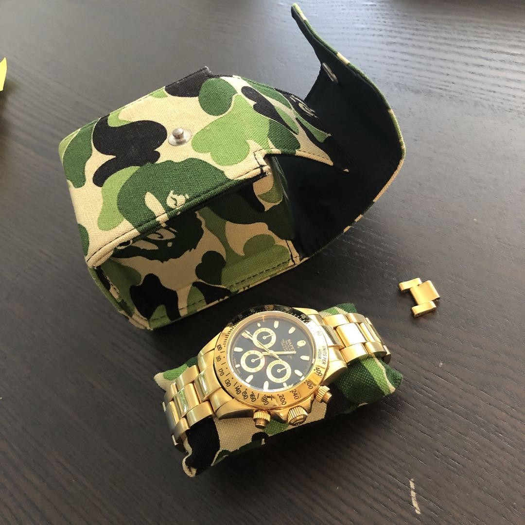 Mさん専用⚠️ A BATHING APE BAPE デイトナ 腕時計　ゴールド A BATHING APE（腕時計(アナログ)）のフリマアイテム一覧