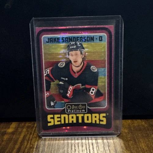 Upper Deck 2024-25 O-Pee-Chee Platinum Jake Sanderson Pink Pulsar Retro #R55