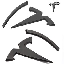 Emblem Cover Compatible with Model Y Y 2024-2021, Matte Black-3 PCS
