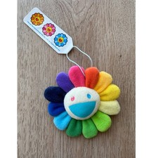 Takashi Murakami Kaikai Kiki Rainbow Flower Plush Pin Charm Keychain