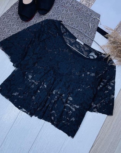 Women Intimissimi Shirt Black Lace 36 / S / 44 #9ASO