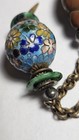 Antique Chinese Round Cloisonne & Carved Hediao Walnut Bead — photo 9