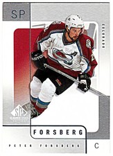 2000-01 SP GAME USED #15 PETER FORSBERG Colorado Avalanche Hockey Card
