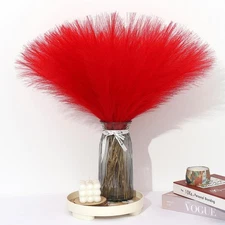 Red Pampas Grass Decor 30 Pcs 21.7 Inch Faux Pampas Grass Bulk Artificial Dri...