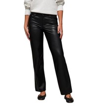 American Eagle Women's 2 Black High Rise Flare Faux Leather Pants NWT
