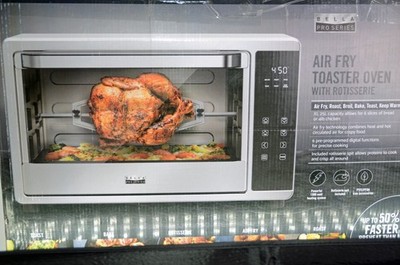 Bella PRO - 6-Slice Air Fryer Toaster Oven with Rotisserie - Stainless Steel