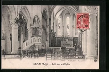 CPA Genas, Intérieur de l´Église 1908 