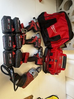 Milwaukee Cordless M18 Impact Drill/driver 6 Batteries Corded drill/charger