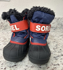 Sorel Snow Commander Unisex Kids Snow Boots Blue/Red/Black H L US 8 EU25