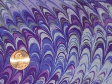Fabric 27 In.x 44 In Swirls Of Purple Blue Cotton Calico Keepsake