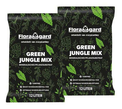 Floragard Green Jungle Mix 2x12L mineralisch Substrat Bims Lava Zeolith Topf