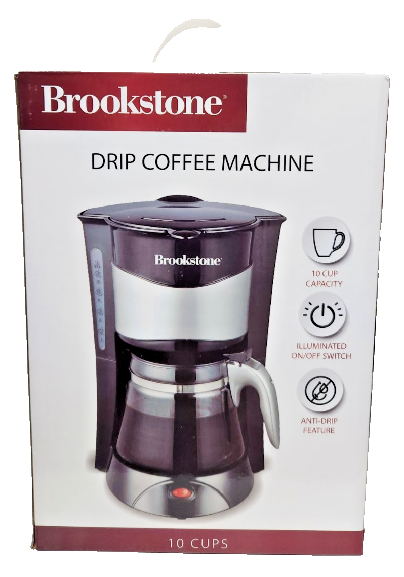 Brookstone 10-Cup Coffee Maker with Anti-Drip Feature Model INV00823