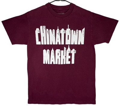 Chinatown Market Men's Short Sleeve Red T Shirt Medium M Burgundy Tee