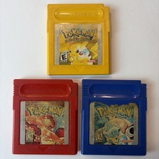 Gameboy Pokemon Red Yellow Blue Authentic With New Battery Tested Working Saves
