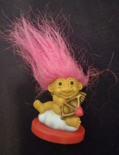 Vintage Valentine's Day Cupid Heart Troll Stamp Troll Dry. Pink Hair