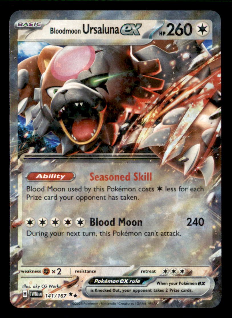Bloodmoon Ursaluna ex 141/167 Double Rare Twilight Masquerade Pokemon Holo NM