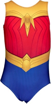 Destira Super Hero Gymnastic Leotard for Girls, Red Yellow Child Medium (8) 