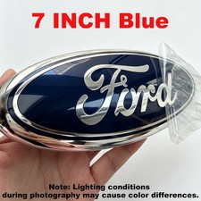 Premium Logo 7 Emblem Edge Oval Chrome Logo For Ford Grille Emblemblueblack