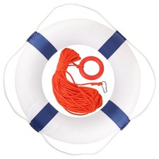 20" Foam Life Preserver Ring with 98.4ft Floating Lifesaving Rope, Throwable ...