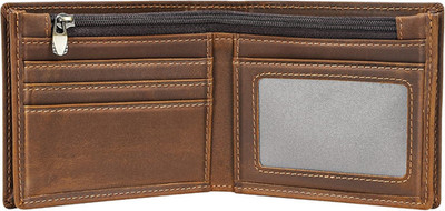 Polare Men'S RFID Blocking Cowboy Genuine Natural Crazy Horse Leather Bifold Wal