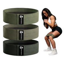 Hip Bands for Booty Workouts Non Slip Fabric Band Set with 3 Levels - Resis...