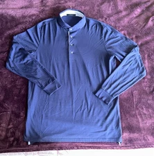 Greyson Apache Long Sleeve Performance Polo Navy Sz L MSRP 120$-Excellent-Golf