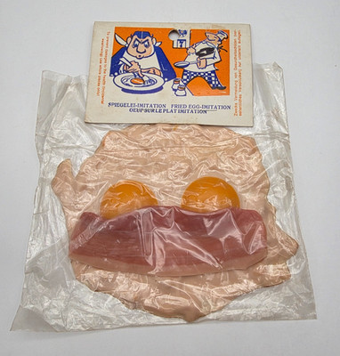 Vintage Fried Eggs and Bacon Phony Fake Rubber Novelty Joke Gag Gift Austria