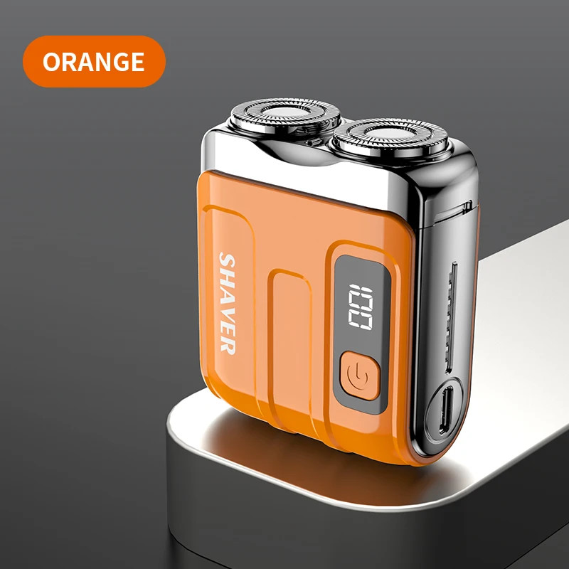 Mini Electric Smart Shaver Household Car Shaver Digital Display Dual Blade Recha