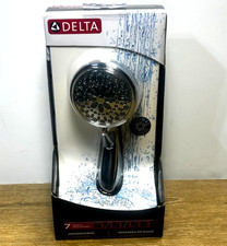 Delta 7 Spray Settings Wall Mount Handheld Shower Head Chrome 75701C NEW