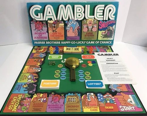 Vintage 1977 Parker Brothers Gambler Board Game Complete
