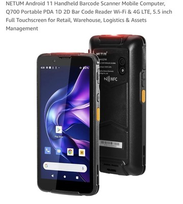 Android 11 Handheld Barcode Scanner Mobile Computer, Q700 Portable PDA 1D 2D ...