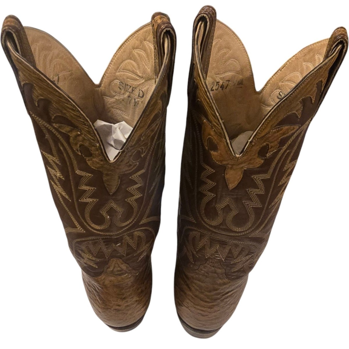 Cristobal Romero Cowboy Boots Brown Leather mens 7.5 Western Wear