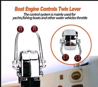 Zinc Alloy Throttle Control Boat Dual Control Lever Top Mount for Marine Engine