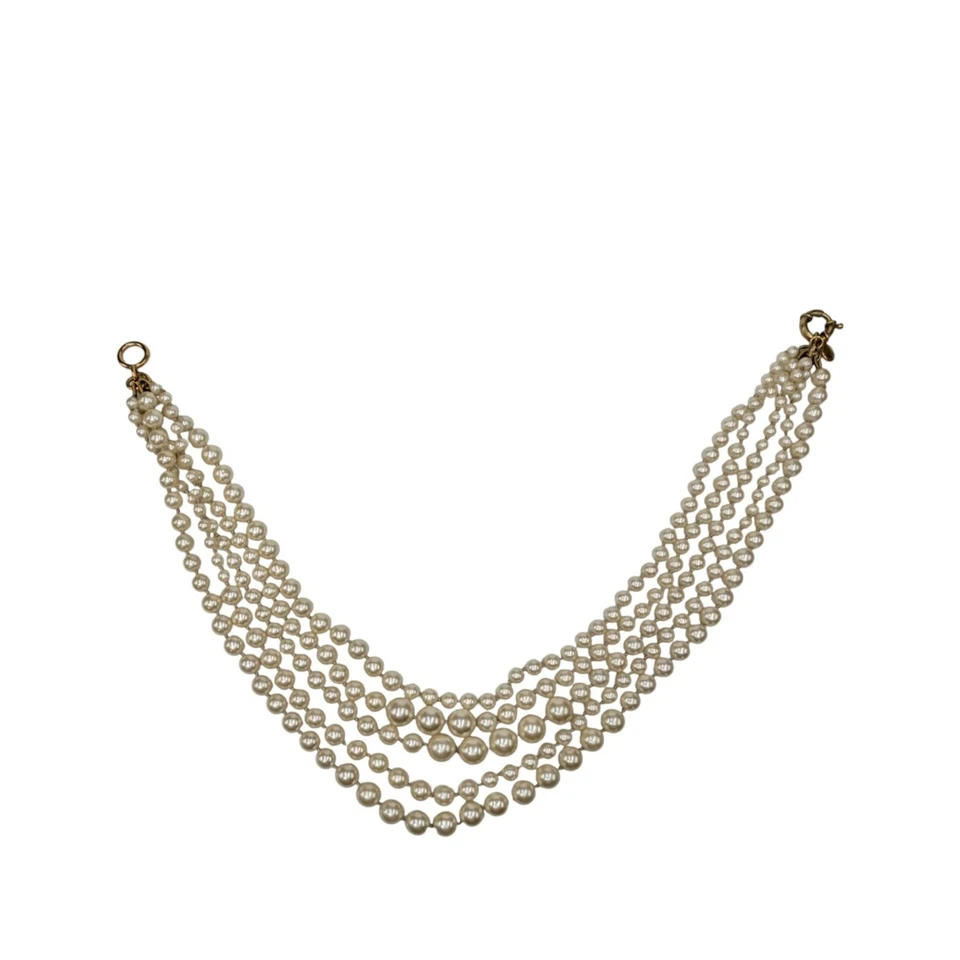 Collar Hamaca J.CREW Perla Retorcida Mujer Capas Imitación Peral Multi Hilo 20" Foto 3 de 4