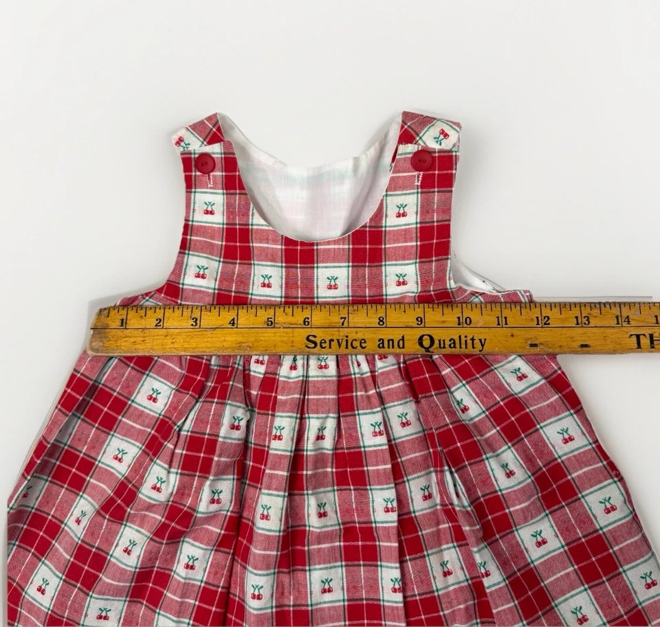 Jersey vintage rojo y blanco a cuadros cereza Cottagecore Good Lad niñas 24 meses Foto 4 de 4