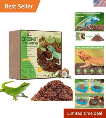 10LBS Natural Coconut Fiber Substrate for Reptile-  Compressed Coconut Husk T...