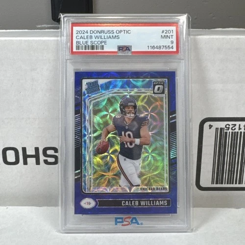 2024 Panini Donruss Caleb Williams Optic Preview Blue Scope Prizm RC PSA 9