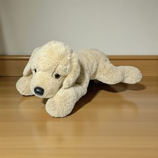 FAO Schwarz Golden Labrador Retriever Puppy Laying Down Dog Plush Lab Yellow 16"