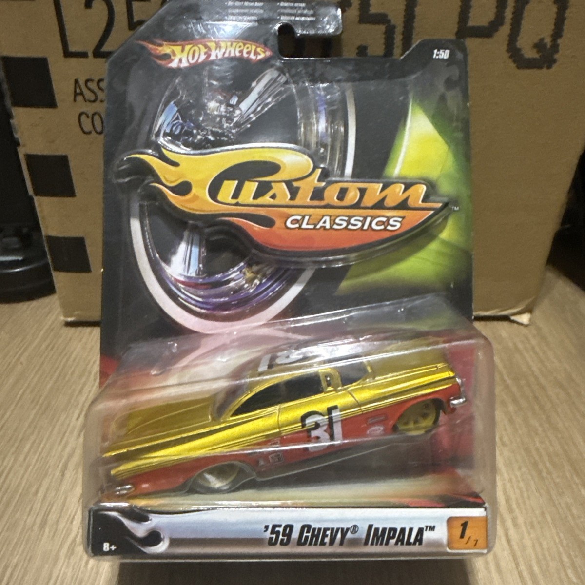Rare 2006 Hot Wheels Custom Classics '59 Chevy Impala Yellow/Red
