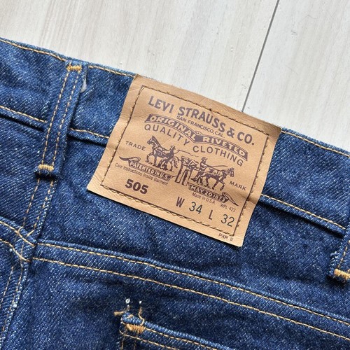 90s Levi's 505 USA Made Indigo Denim W34 L32 One Wash Scovill Zip F/S - Picture 6 of 19