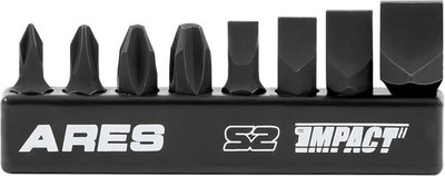 70013-8-Piece S2 Steel Impact Driver Bit Set - Includes Phillips 1,2,3,4 and Slo