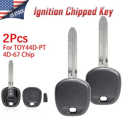 2 Transponder Chip Ignition Key 4D67 for Toyota Camry RAV4 Yaris Venza TOY44D-PT