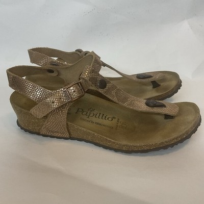 Birkenstock Papillio Ashley Leather Ankle Strap Sandals Size 39 US8 Light Copper