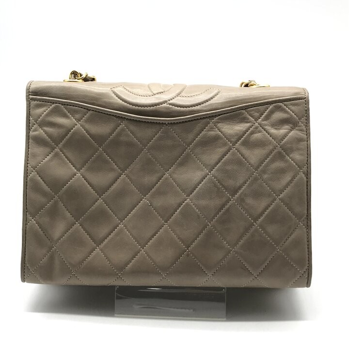 CHANEL Coco Mark Matelasse Lambskin Vintage Chain Shoulder Bag Gray Leather image 3