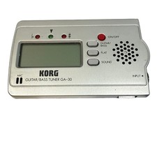 Korg GA-30 Guitar Bass Digital LCD Electronic Tuner Silver Tested Works