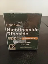 NAD+ Supplement Liposomal Nicotinamide Riboside 900mg + Resveratol Anti Aging